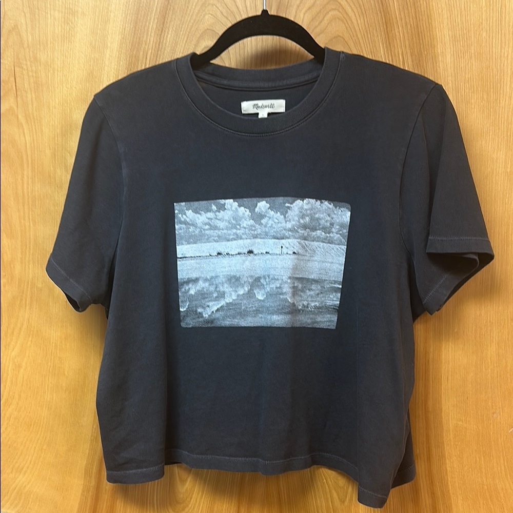 Madewell Charcoal Tee with Scenic Graphic